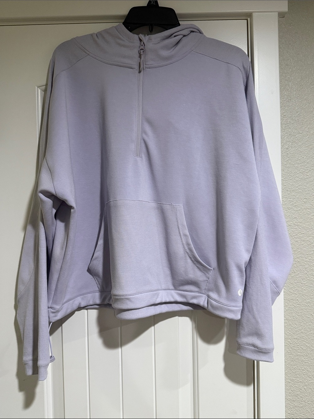 Lavender Half-Zip Hooded Pullover Sweatshirt